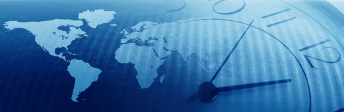 Global business, time concept banner for a website